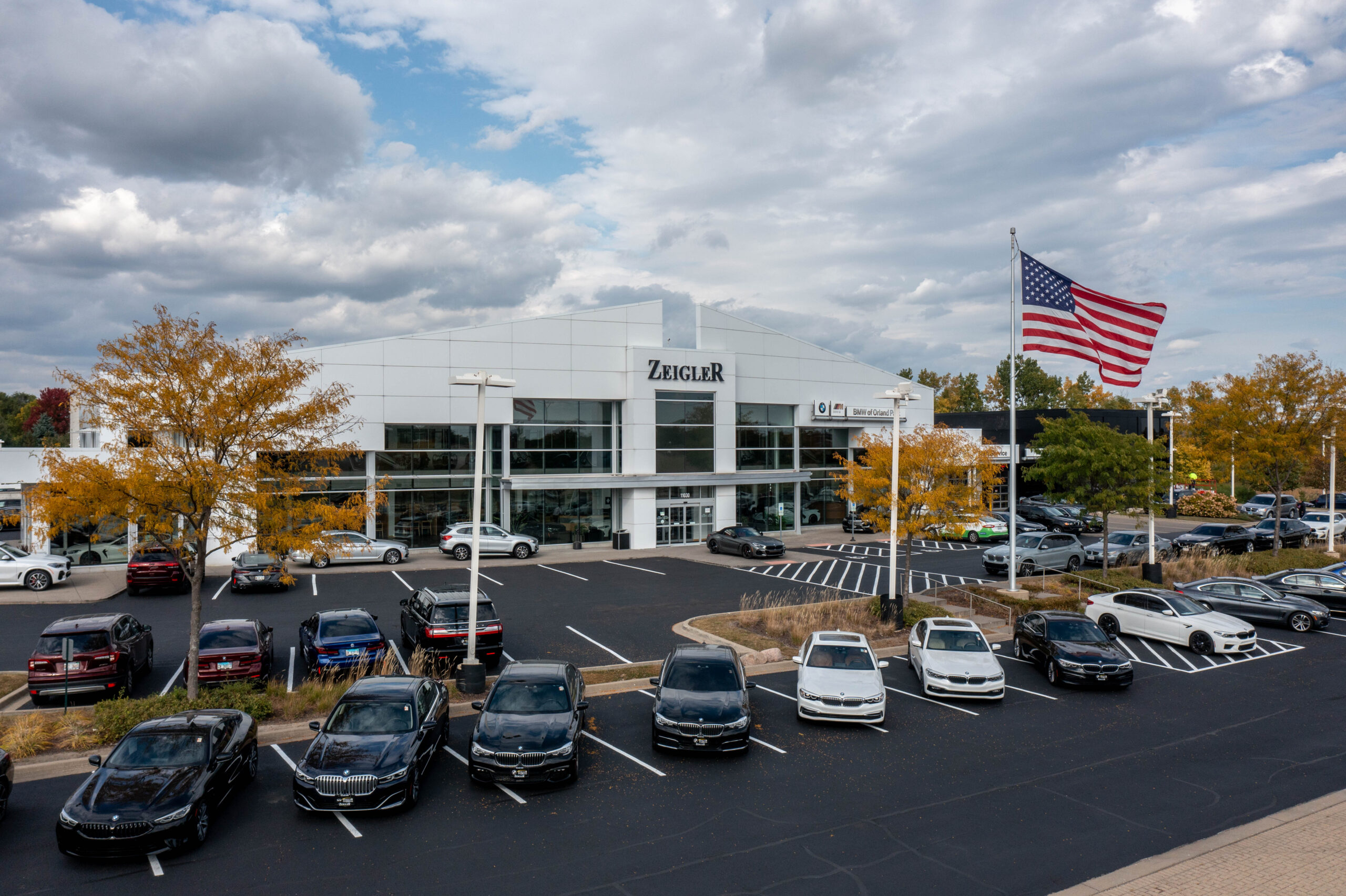 Exterior drone view of Zeigler Automotive.